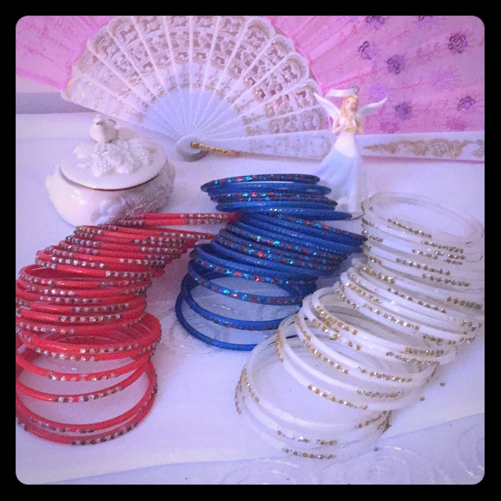 🇺🇸Red/White/Blue🇺🇸 ❤️Colorful Glitter bangles